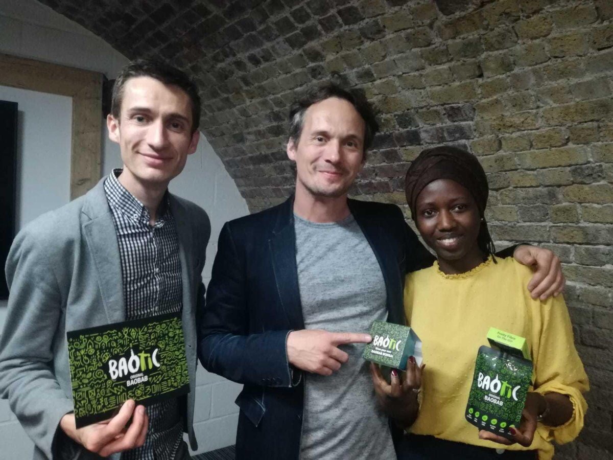 ‘Brilliant Branding’ Richard Reed, Founder of Innocent with our clients and friends Paul & Isatou. New Baotic branding in the spotlight.